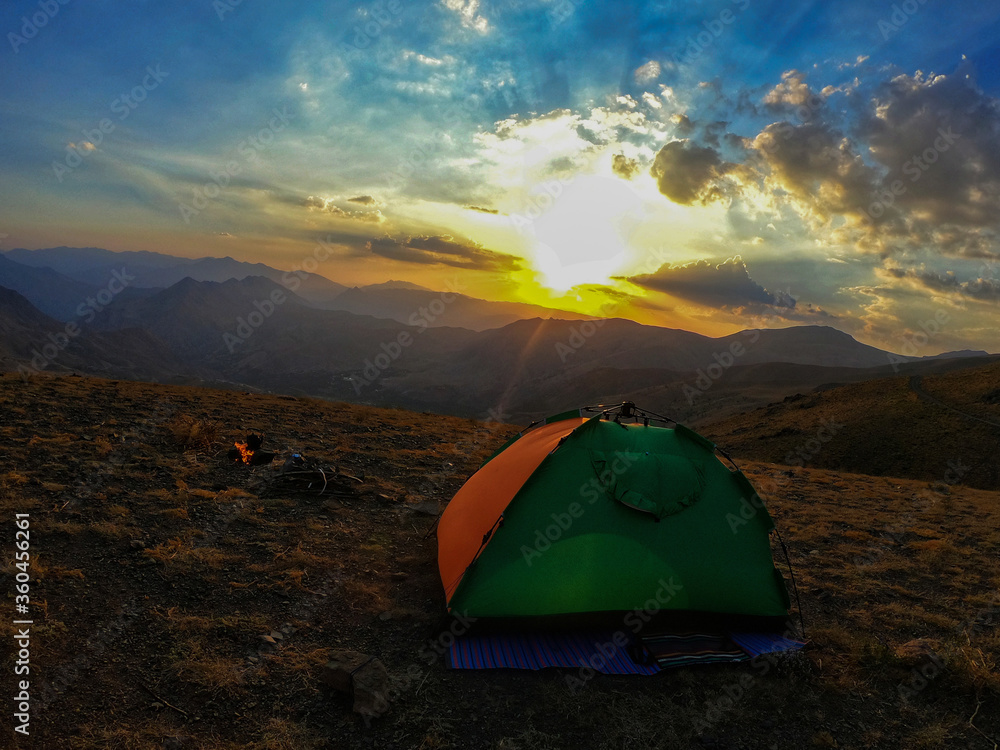 camping in the mountains