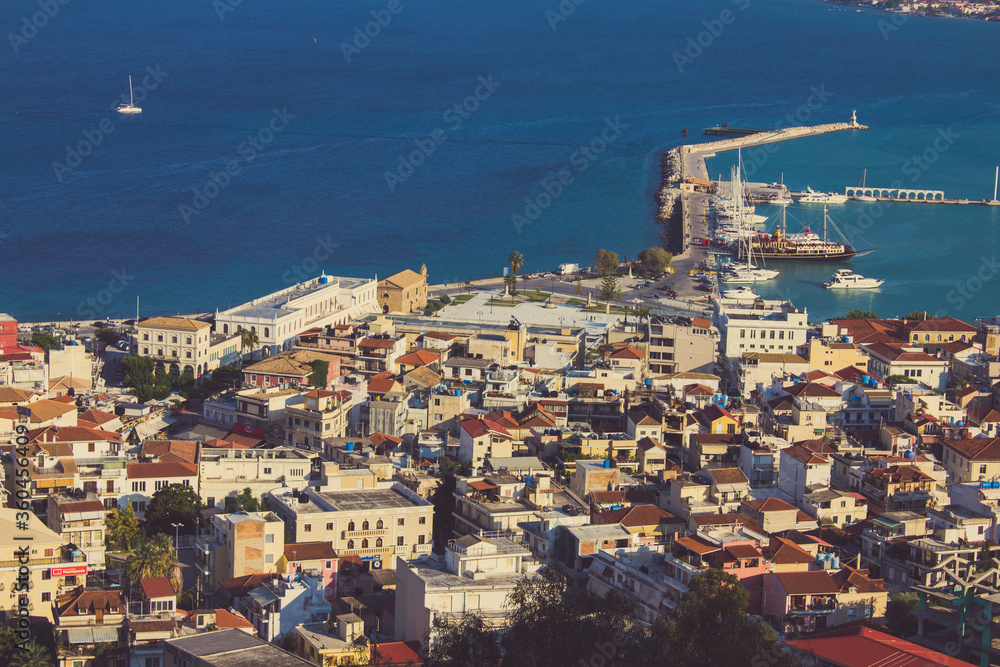 zante the capital port of the island zakynthos seen from above