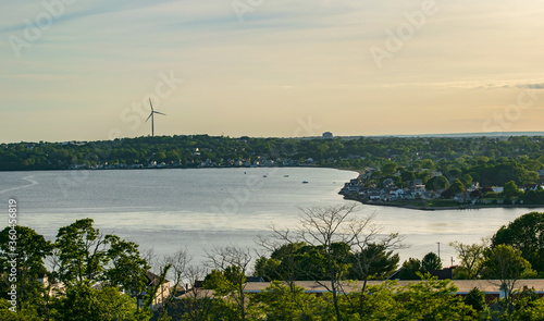 Wind turbine in landscape