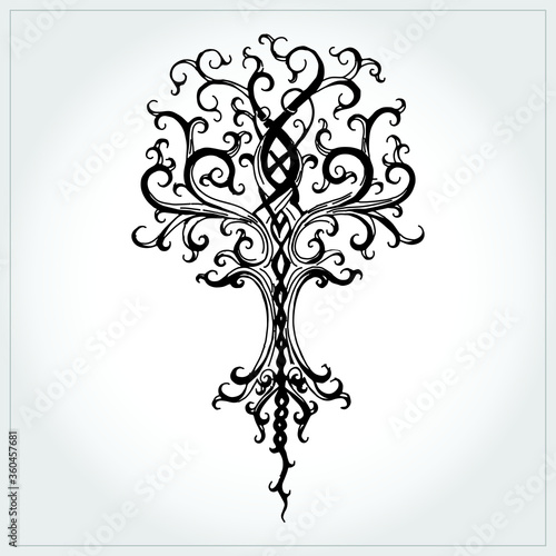 Vector Ornament. Decorative Tree of life Illustration.