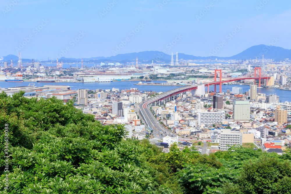 高塔山公園から見た北九州市内　福岡県　Kitakyusyu city seen from Takatoyama Park