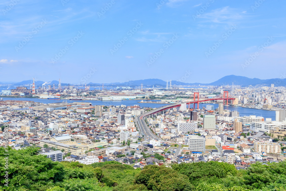 高塔山公園から見た北九州市内　福岡県　Kitakyusyu city seen from Takatoyama Park
