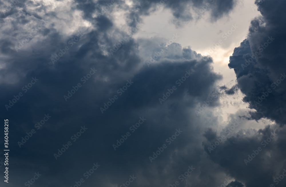 blue stormy sky clouds panorama