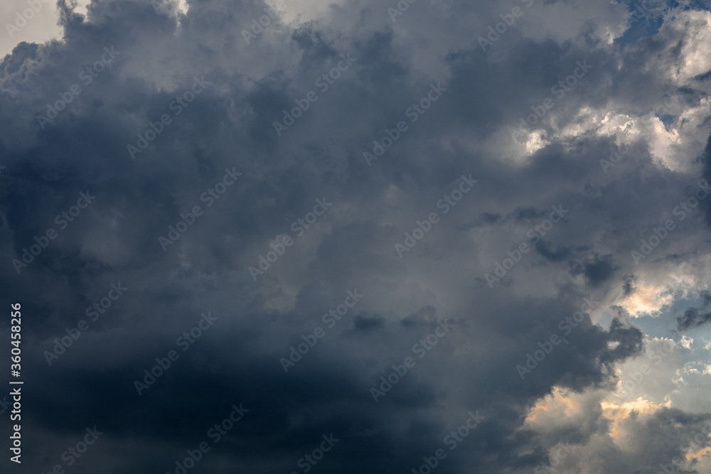 blue stormy sky clouds panorama