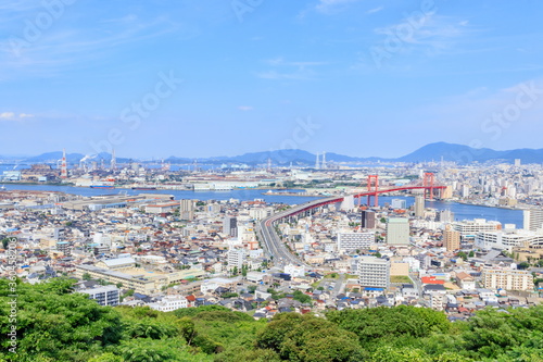 高塔山公園から見た北九州市内 福岡県 Kitakyusyu city seen from Takatoyama Park