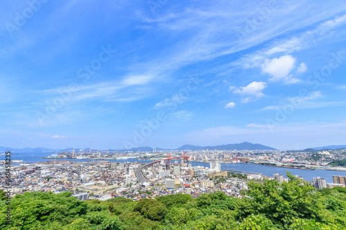 高塔山公園から見た北九州市内　福岡県　Kitakyusyu city seen from Takatoyama Park photo