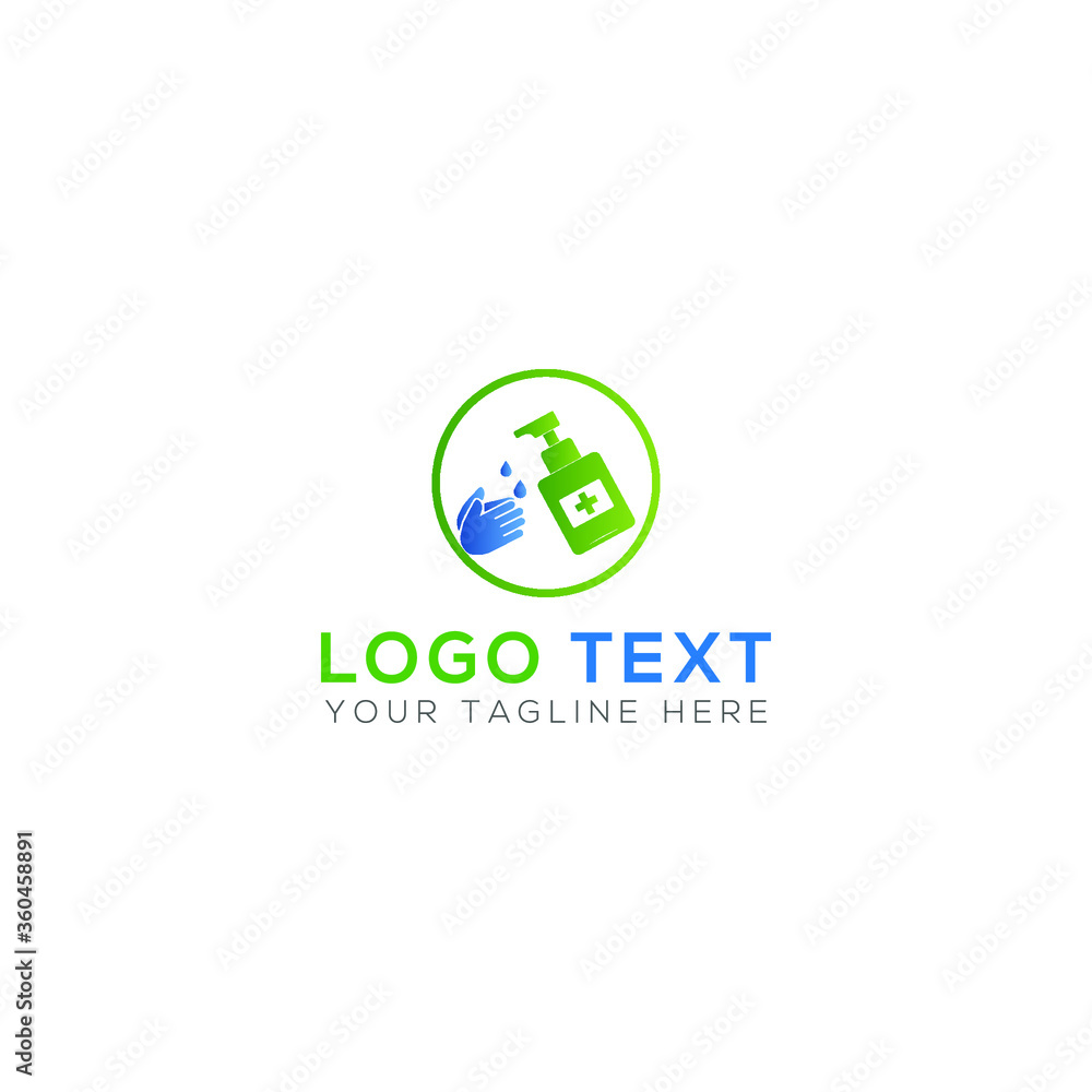 Hand Sanitizer Logo Design For Medical Clinic Hand Sanitizer Logo Design For Medical Clinic