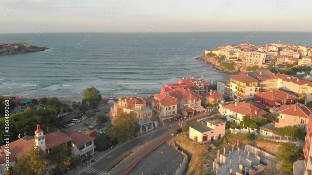 Beautiful Small Village in Bulgaria By The Sea - aerial shot Beautiful Small Village in Bulgaria By The Sea - aerial shot
