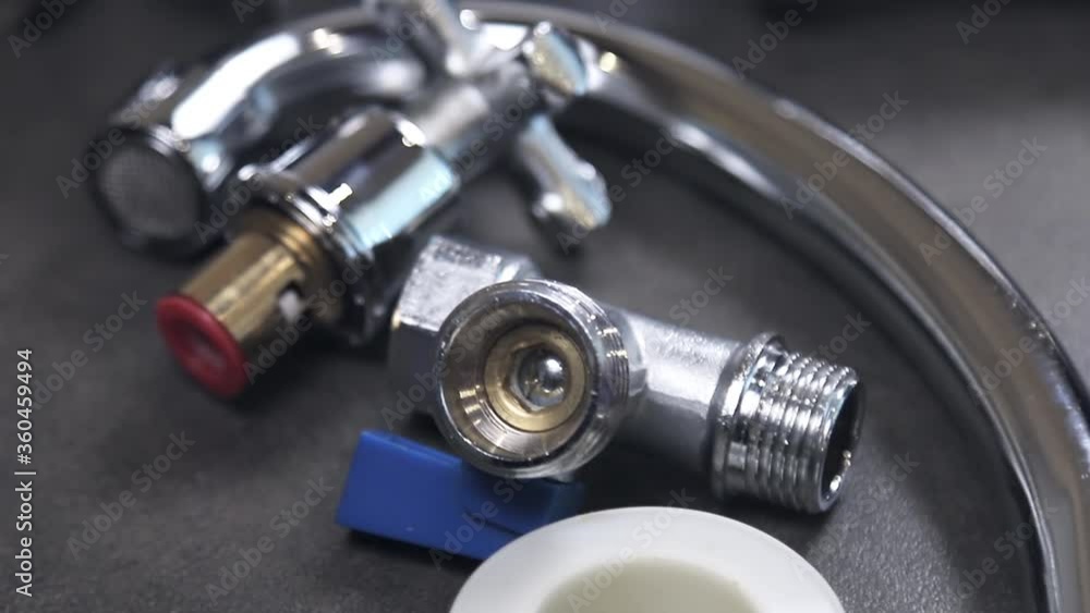 different plumbing fixtures for use in the bathroom. The video dolly different plumbing fixtures for use in the bathroom. The video dolly