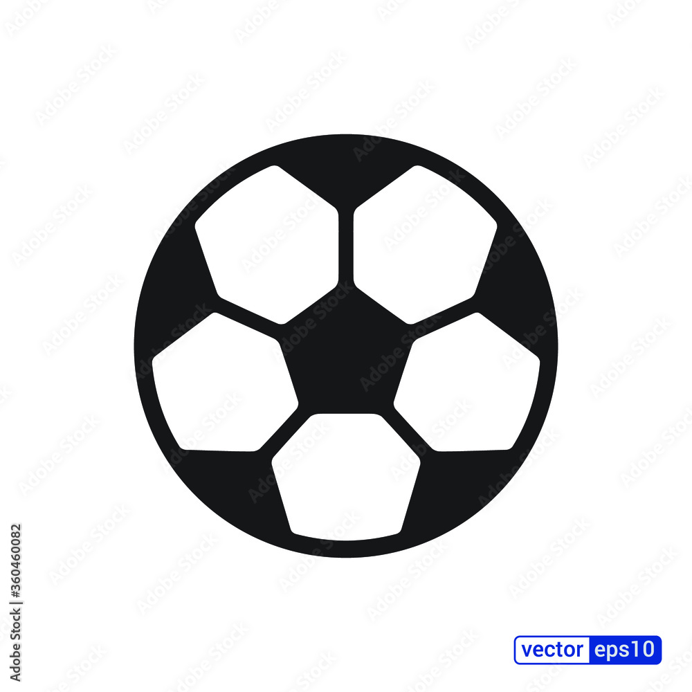 Soccer ball icon. Flat vector illustration in black on white background. EPS 10. Soccer ball icon. Flat vector illustration in black on white background. EPS 10.