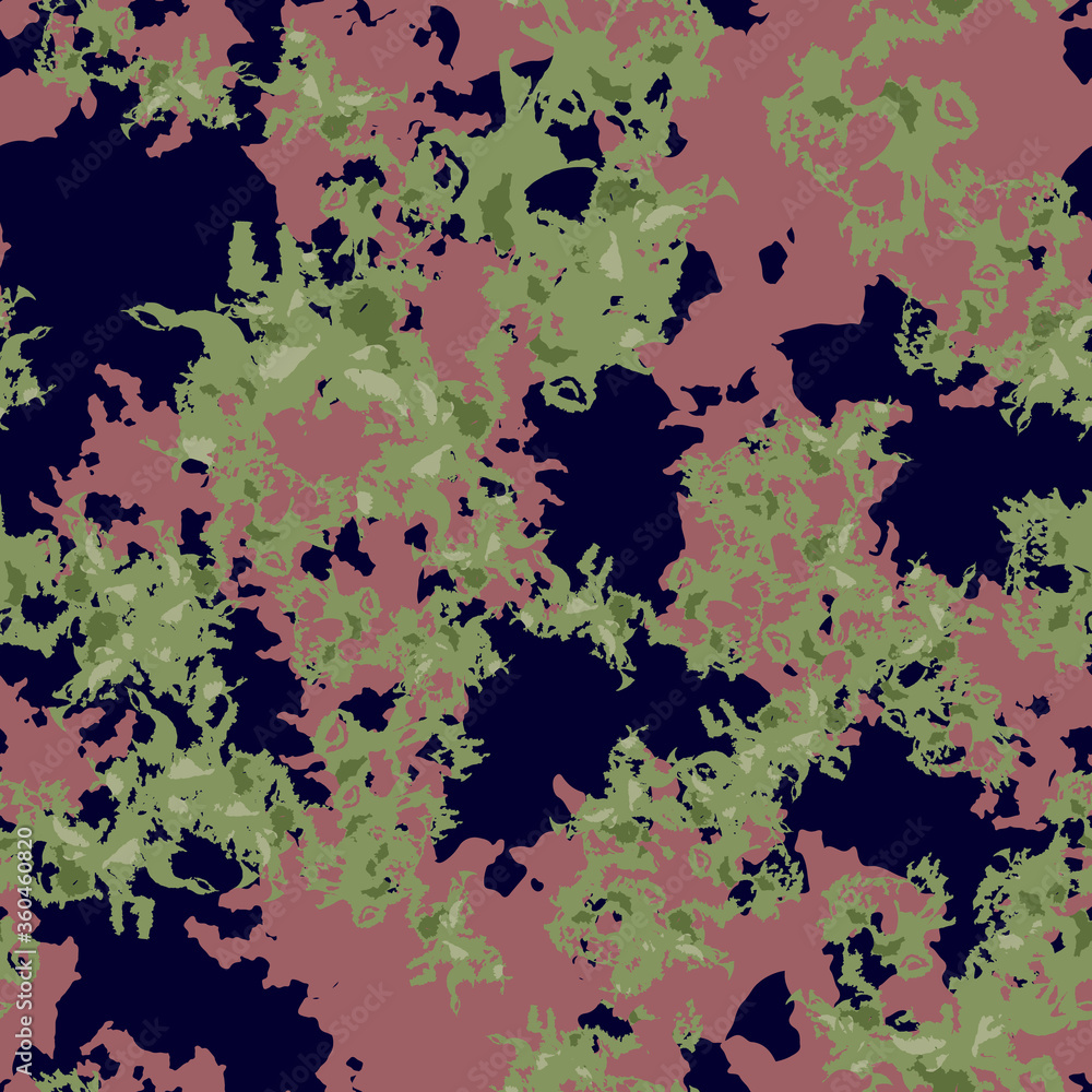 UFO camouflage of various shades of blue, green and pink colors UFO camouflage of various shades of blue, green and pink colors