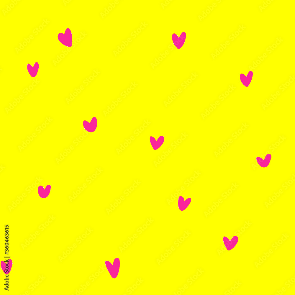 Hearts Seamless Pattern in Yellow