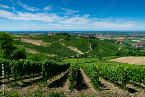 Tableau sur toile panorama sulla pianura da Cigognola, Oltrepò Pavese