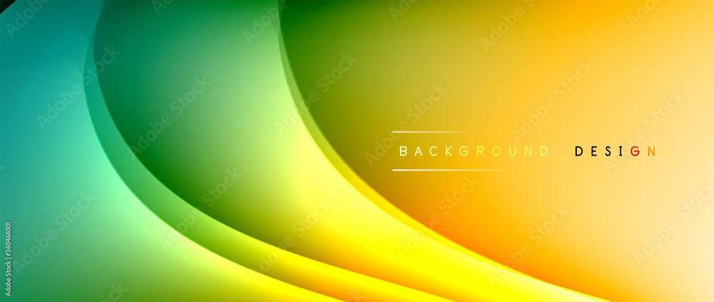 Fluid gradient waves with shadow lines and glowing light effect, modern flowing motion abstract background for cover, placards, poster, banner or flyer