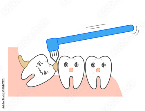 Tuft brush toothpaste leftover food