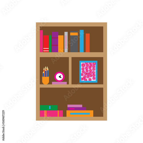 bookcase color icon illustration. vector design