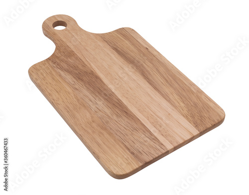Natural cutting board isolated on white background	