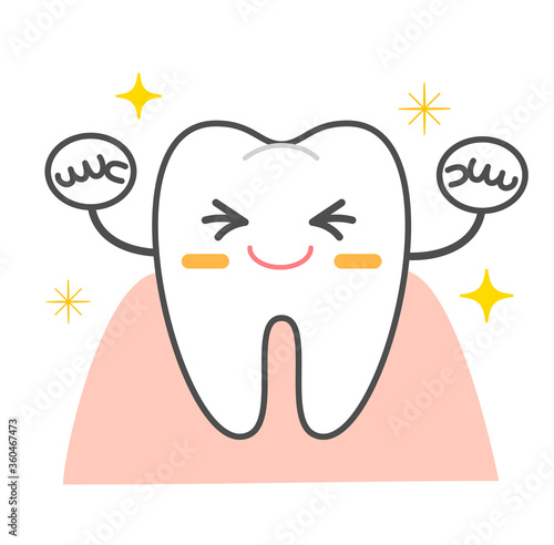 Periodontal disease and gum inflammation Healthy tooth character