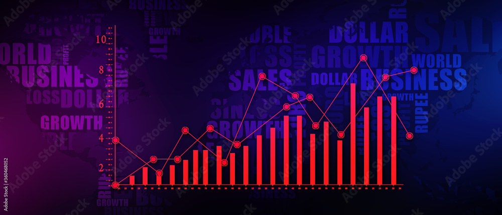 Obraz premium 2d rendering Stock market online business concept. business Graph 