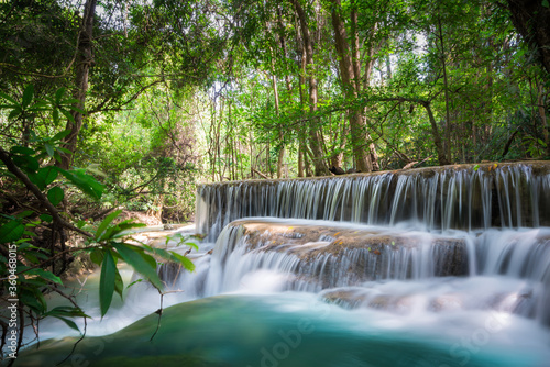 Huay Mae Khamin waterfall in tropical forest, Thailand  © totojang1977