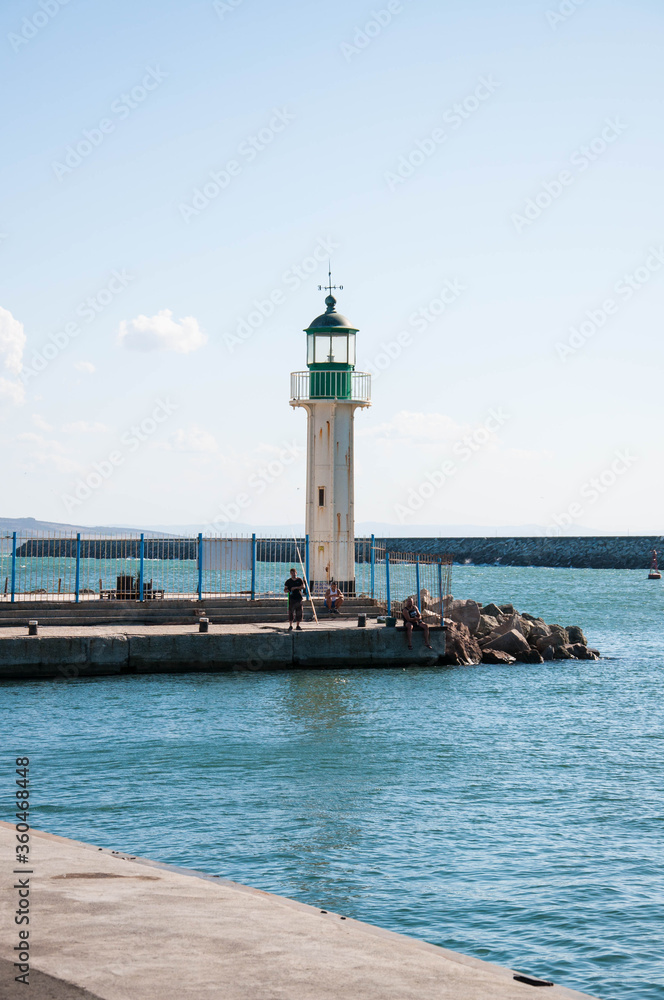 lighthouse in the port of Burgas on a sunny day