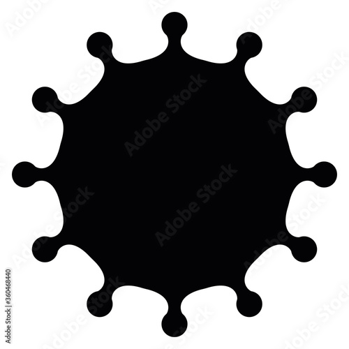Virus sign. Symbol of coronavirus and COVID-19 desease. Simple flat black vector icon