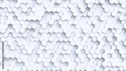 White-gray moving parts of the honeycomb . 3D Render. 