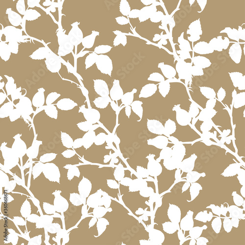 Rosehip seamless pattern for your textile and printing design