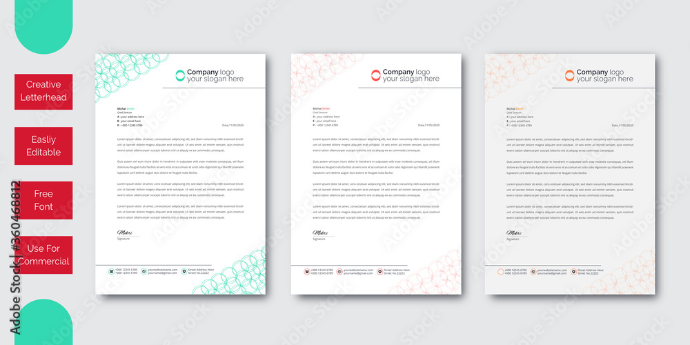 Modern Creative & Clean business style letterhead of your corporate project design.set to print with vector & illustration 