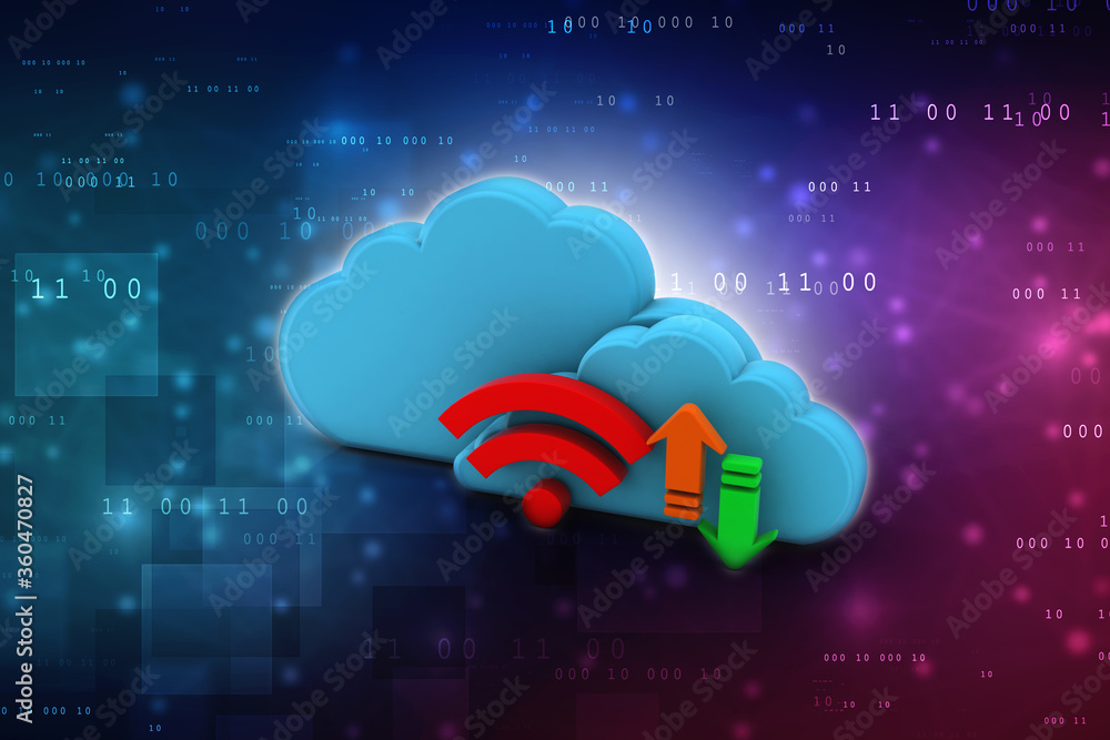 3d rendering Cloud online storage icons with WiFi
3d rendering Cloud online storage icons with WiFi