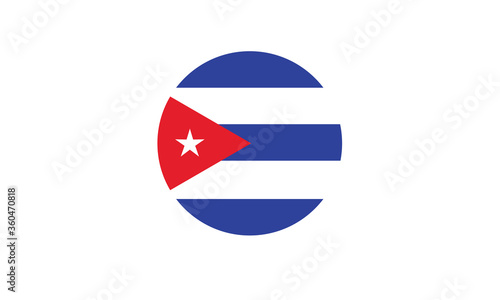 Cuba flag circle vector illustration