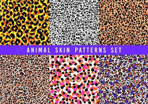 set of anset of animal print vector patterns