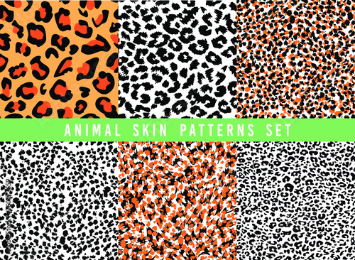 set of animal print vector patterns