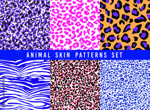 set of animal print vector patterns