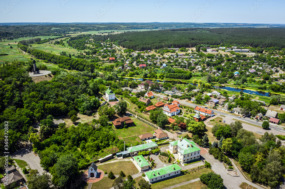 Chigirin city - the hetman's residence of Bohdan Khmelnitsky aerial view.