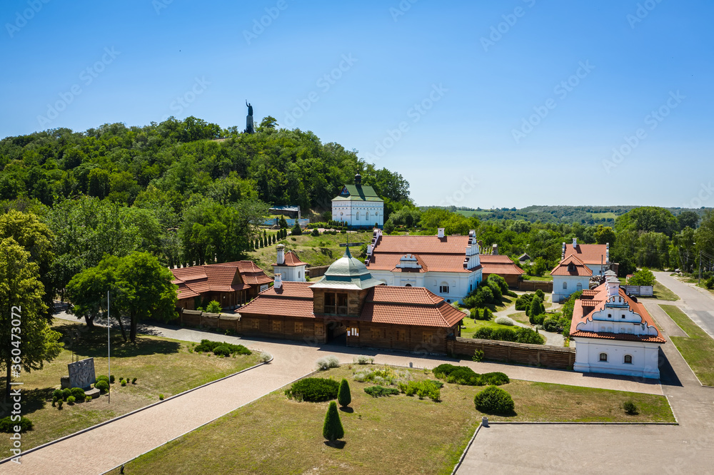 Bogdan Khmelnitsky Museum in Chyhyryn, Ukraine aerial view.