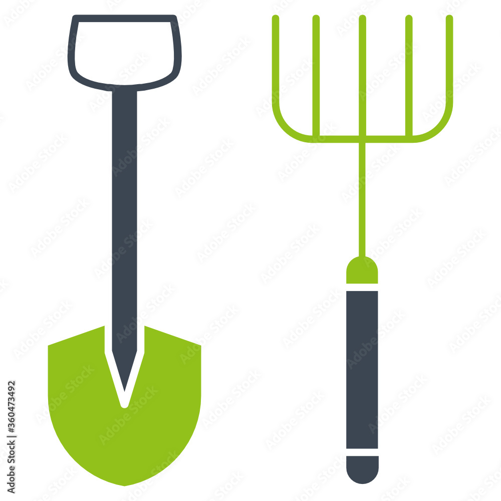 Farming Gardening Lawn Care Showel Tool Vector Icon 