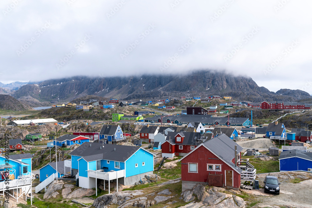 View over Sisimiut in Greenland