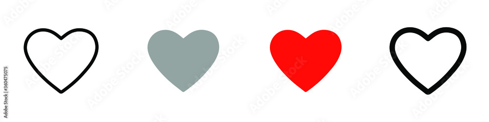 Heart vector collection. Love symbol icon set. EPS 10