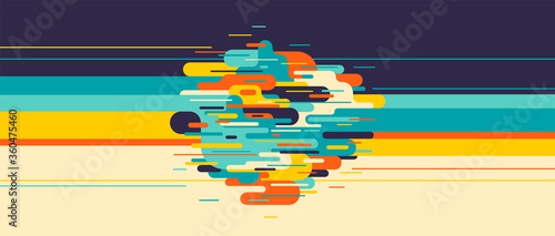 Colorful abstraction in retro style. Vector illustration.