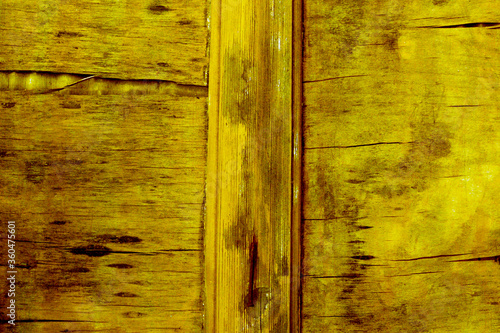 Wallpaper Mural Yellow wooden surface with cracks. Wood texture. Torontodigital.ca