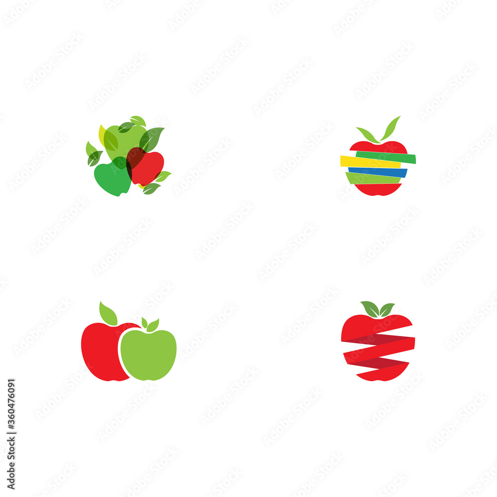 Set Apple vector illustration design Set Apple vector illustration design