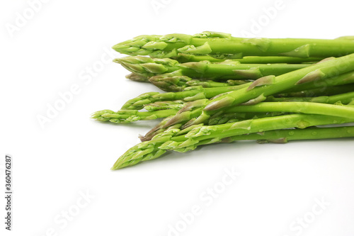 Fresh asparagus vegetable isolated on white background.