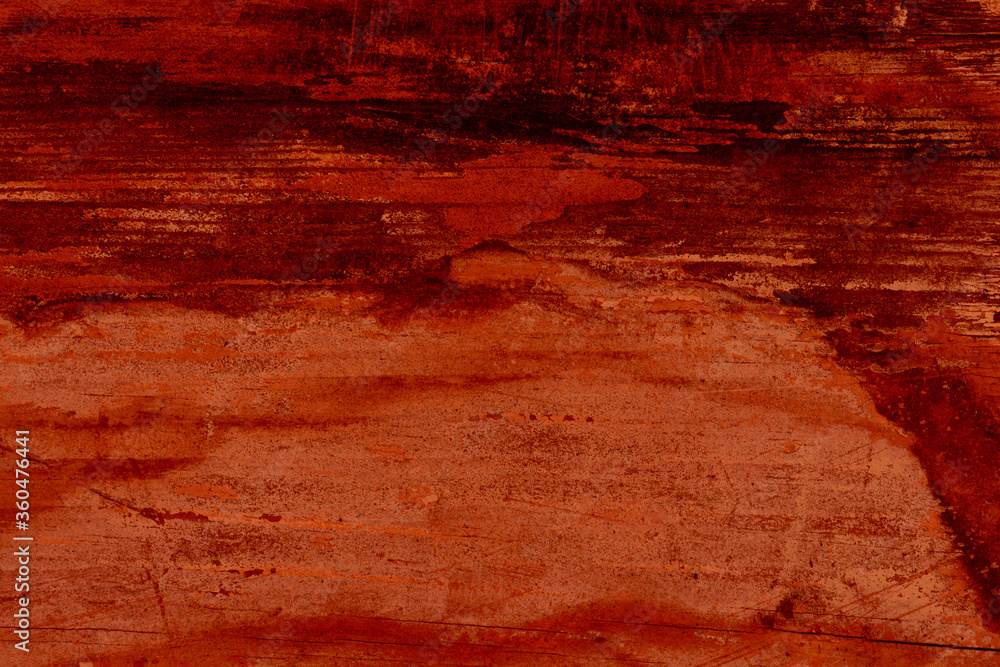 Texture of red-orange old wooden surface with space for text.