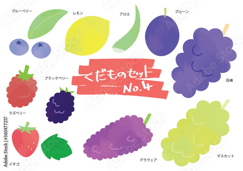 くだもの　フルーツのイラストセット　4