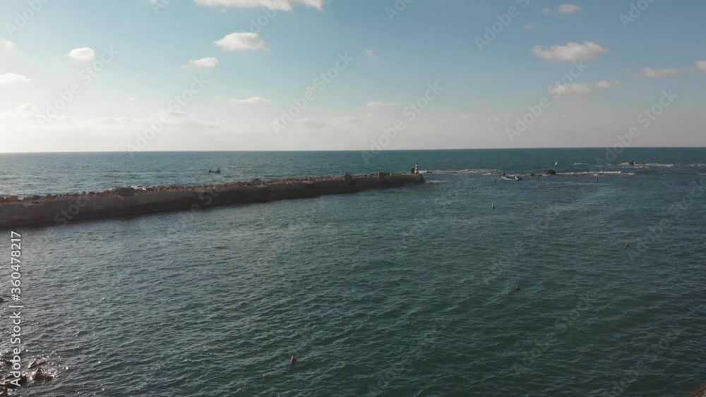 Breakwater Mediterranean Port pan upwards Breakwater Mediterranean Port pan upwards