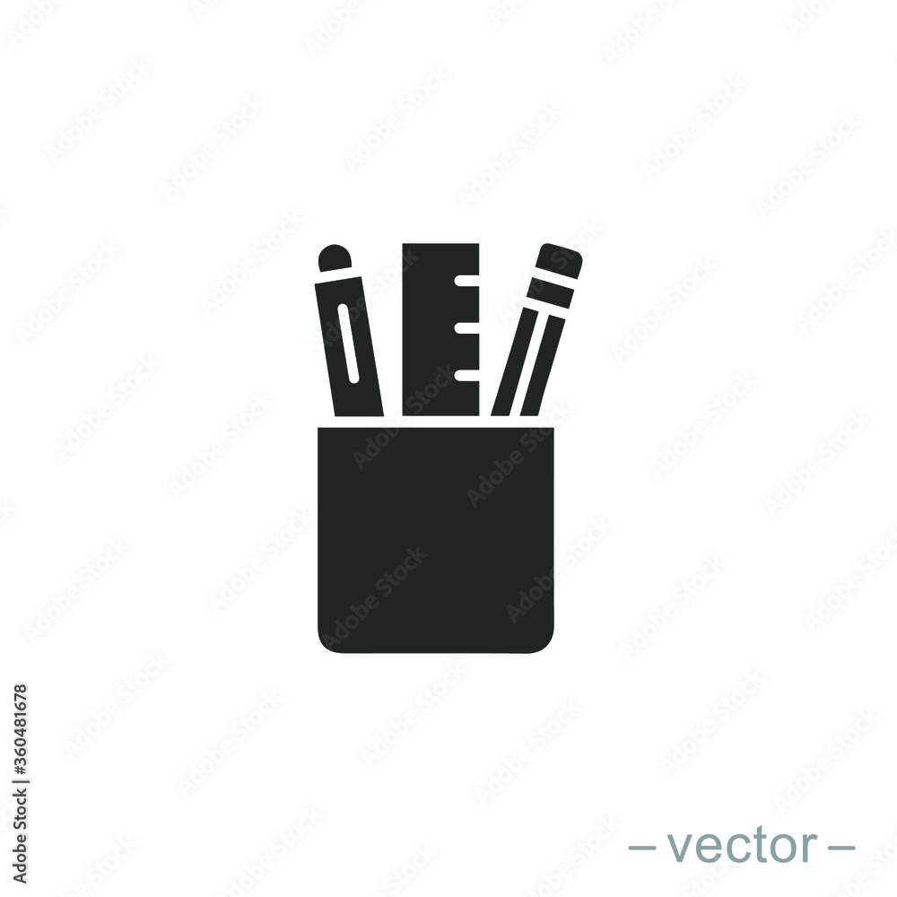 Stationery holder icon. Vector illustration. Solid style. EPS 10 Stationery holder icon. Vector illustration. Solid style. EPS 10
