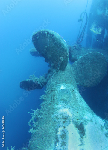 Propeller of sunken ship wreck Zenobia, Cyprus.