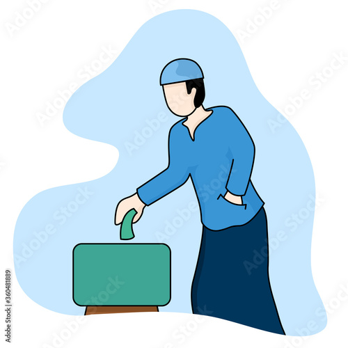 moslem donation illustration people