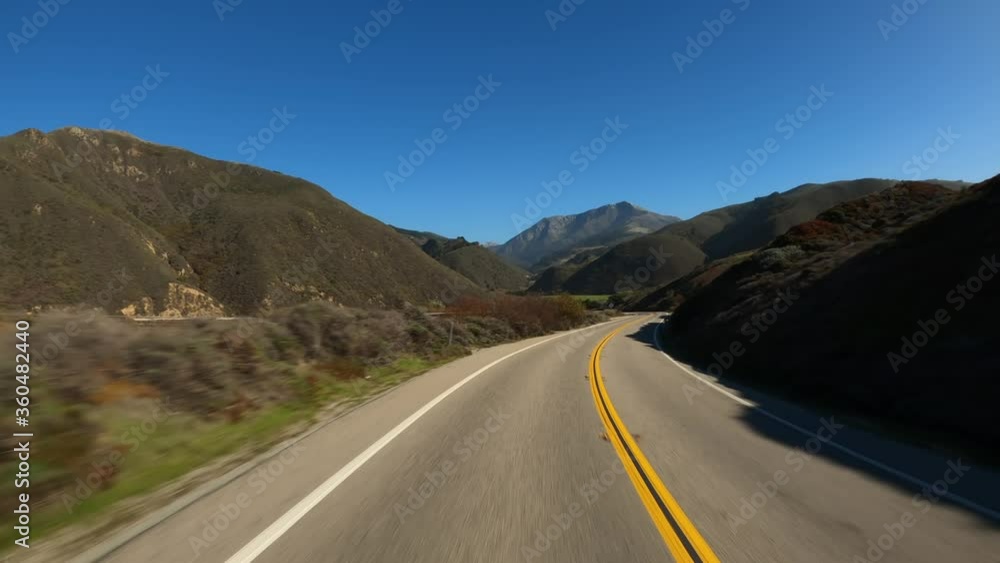 Back view driving in Big Sur California Highway nr 1 Back view driving in Big Sur California Highway nr 1